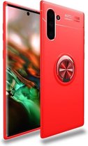 lenuo schokbestendig TPU-hoesje met onzichtbare houder voor Galaxy Note10 (rood)
