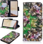 3D Gekleurde Tekening Patroon Horizontale Flip Leren Case voor Samsung Galaxy S8, met Houder & Kaartsleuven & Portemonnee (Groene Vlinder)