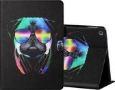 Voor Amazon Kindle Fire HD10 2015/2017/2019 Gekleurde Tekening Horizontale Flip Leren Case met Houder & Kaartsleuven & Slaap / Wekfunctie (Eye Dog)