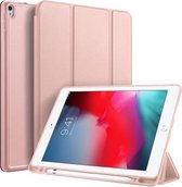 DUX DUCIS OSOM-SERIE Drie-opvouwbare horizontale lederen flip-hoes met pengleuven voor iPad Pro 10,5 inch / Air 3 (2019) (roze)