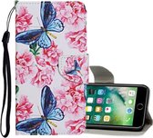 Voor iPhone 8 Plus / 7 Plus Gekleurd tekeningpatroon Horizontaal leren flip-hoesje met houder & kaartsleuven en portemonnee (Dragonfly Flower)