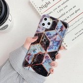 Voor iPhone 11 Plating Kleurrijk Geometrisch Patroon Mozaïek Marmer TPU Mobiele Telefoon Case (Zwart PJ6)