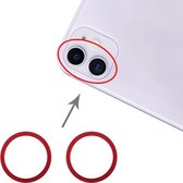 2 stuks achteruitrijcamera glazen lens metalen beschermring ring voor iPhone 11 (rood)