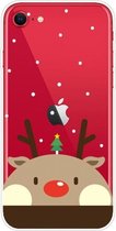 Christmas Series Clear TPU beschermhoes voor iPhone SE (2020) / 8/7 (Fat Deer)