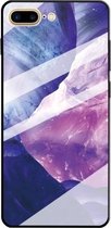 Voor iPhone 8 Plus & 7 Plus beschermhoes met marmerpatroonglas (Rock Purple)