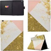 Voor iPad 4 horizontale flip lederen tas met houder en kaartsleuf en slaap- / wekfunctie (witgoud)