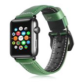 Voor Apple Watch 3/2/1 generatie 38 mm universele boom lederen horlogeband (groen)