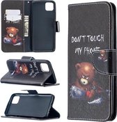 Voor OPPO Realme C11 Gekleurd tekeningpatroon Horizontale flip lederen tas met houder & kaartsleuven & portemonnee (beer)
