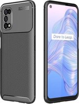 Voor OPPO Realme V5 koolstofvezel textuur schokbestendig TPU-hoesje (zwart)