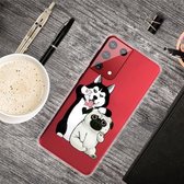 Voor Samsung Galaxy S30 schokbestendig geverfd transparant TPU beschermhoes (selfie hond)