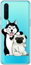 Voor OnePlus Nord schokbestendig geverfd transparant TPU beschermhoesje (selfie hond)