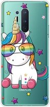 Voor OnePlus 8 Pro schokbestendig geverfd transparant TPU beschermhoes (Eye Unicorn)