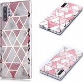 Voor Galaxy Note10 + Plating Marble Pattern Soft TPU beschermhoes (roze)