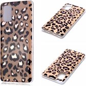 Voor Galaxy A71 Plating Marble Pattern Soft TPU beschermhoes (Leopard)