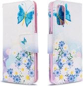 Voor Galaxy S20 Gekleurde tekening patroon Horizontale flip lederen tas met houder & kaartsleuven & portemonnee (viooltje)
