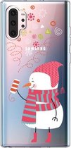 Voor Galaxy Note10 Pro Trendy Cute Christmas Patterned Clear TPU Beschermhoes (Fireworks Snowman)