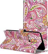 Voor Galaxy S20 + Olie Reliëf Gekleurd Tekening Patroon Horizontaal Flip PU Lederen Case met Houder & Kaartsleuven & Portemonnee (Peperbloem)