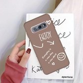 Voor Galaxy S10 Enjoy Love Pattern Frosted TPU beschermhoes (kaki)