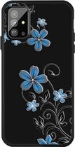 Voor Galaxy A51 patroon afdrukken reliëf TPU mobiele hoes (kleine orchidee)