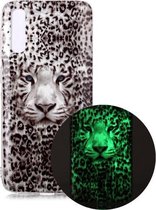 Voor Samsung Galaxy A50 Lichtgevende TPU zachte beschermhoes (Leopard Tiger)
