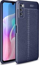 Voor Huawei Enjoy Z 5G Litchi Texture TPU schokbestendig hoesje (marineblauw)