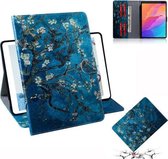 Voor Huawei MatePad T8 Gekleurde Tekening Patroon Horizontale Flip PU Lederen Case met Houder & Kaartsleuven & Portemonnee (Abrikozenbloesem)
