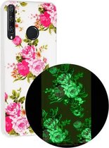 Voor Huawei Y6p Luminous TPU mobiele telefoon beschermhoes (Rose Flower)