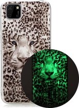 Voor Huawei Y5p (2020) Lichtgevende TPU zachte beschermhoes (Leopard Tiger)