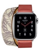 Voor Apple Watch 3/2/1 generatie 38 mm universele zeefdruk horlogeband met dubbele lus (rood)