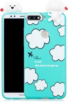 Voor Huawei Honor 7C schokbestendig Cartoon TPU beschermhoes (wolken)