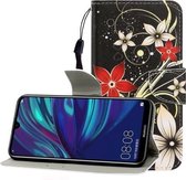 Voor Huawei Enjoy 9 Gekleurde Tekening Horizontale Flip Leren Case met Houder & Kaartsleuf & Portemonnee (Saffloer)