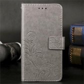 Voor Huawei Mate 30 Pro Lucky Clover Pressed Flowers Pattern Leather Case met houder & kaartsleuven & portemonnee & draagriem (grijs)