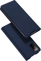 Voor Samsung Galaxy A02s 164.2mm Versie DUX DUCIS Skin Pro Serie Horizontale Flip PU + TPU Lederen Case met Houder & Kaartsleuven (Blauw)