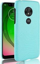 Schokbestendig Crocodile Texture PC + PU-hoesje voor Motorola Moto G7 Play (groen)