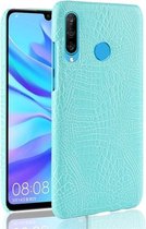 Schokbestendige krokodiltextuur pc + PU-beschermhoes voor Huawei P30 Lite (groen)