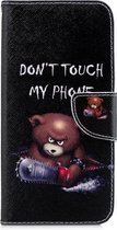 Gekleurde tekening patroon horizontale flip lederen case voor Huawei Honor 8C, met houder & kaartsleuven & portemonnee (beer)
