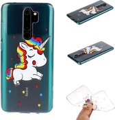 Voor Xiaomi Redmi Note 8 Pro gekleurd tekeningpatroon zeer transparant TPU beschermhoes (eenhoorn)