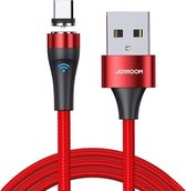 JOYROOM S-1021X1 2.1A Micro USB magnetische oplaadkabel met LED-indicator, lengte: 1m (rood)