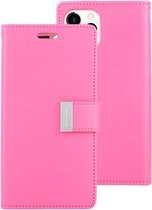 Voor iPhone 11 Pro MERCURY GOOSPERY RICH DAGBOEK Crazy Horse Texture Horizontale Flip lederen tas met houder & kaartsleuven & portemonnee (Rose Red)