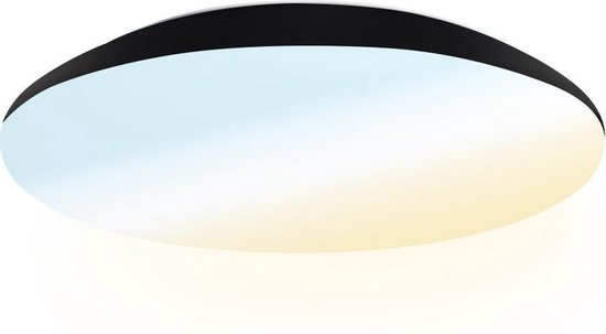 HOFTRONIC - LED Plafondlamp - Plafonnière - Zwart - 25 Watt - IP65 waterdicht - Kleur instelbaar (2700K, 4000K & 5000K) - 2600 Lumen - IK10 Stootveilig - Ø38 cm - Geschikt voor badkamer - Voor binnen en buiten - 3 jaar garantie