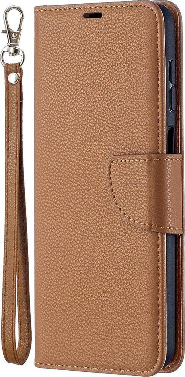 Mobigear Telefoonhoesje geschikt voor Samsung Galaxy A12 Hoesje | Mobigear Excellent Bookcase Portemonnee | Pasjeshouder voor 2 Pasjes | Telefoonhoesje voor Pinpas / OV Kaart / Rijbewijs - Cognac