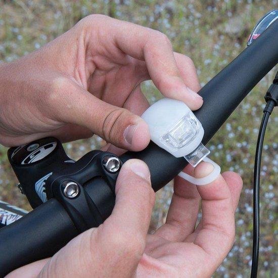 Fietslampjes led set wit en rood - fietsverlichting led - voorlicht/ achterlicht - inclusief batterijen — afbeelding 4