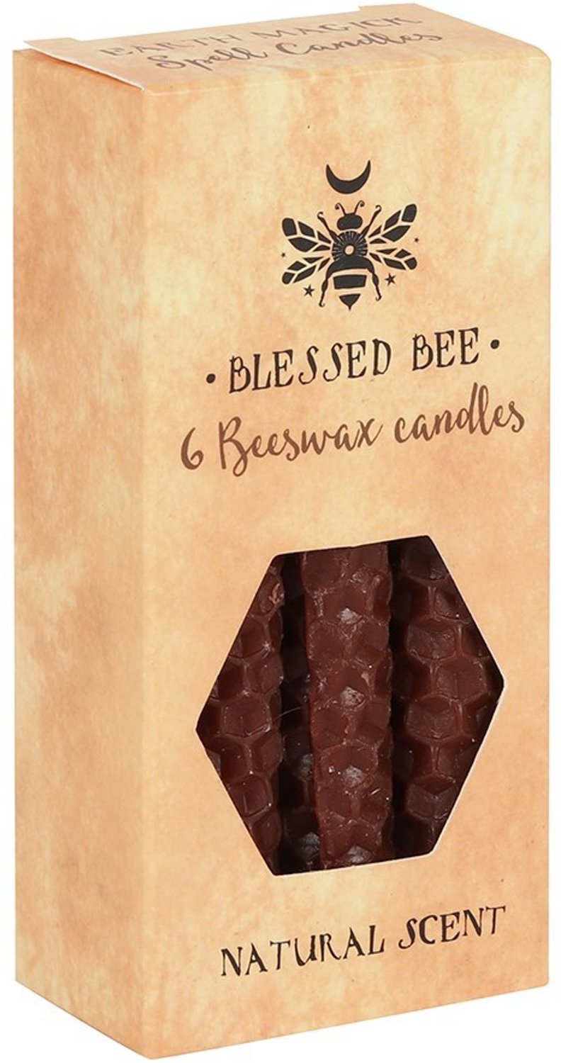 Something Different Kaars Pack of 6 Brown Beeswax Spell Candles Bruin