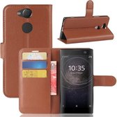 Voor Sony Xperia XA2 Litchi Texture Horizontale Flip Leren Case met Portemonnee & Houder & Kaartsleuven (Bruin)