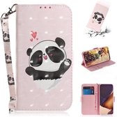 Voor Samsung Galaxy Note20 Ultra 3D Gekleurde Tekening Horizontale Flip Leren Case met Houder & Kaartsleuven & Portemonnee & Lanyard (Hart Panda)