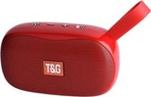 T&G TG173 TWS Subwoofer Bluetooth-luidspreker met gevlochten kabel, ondersteuning voor USB / AUX / TF-kaart / FM (rood)