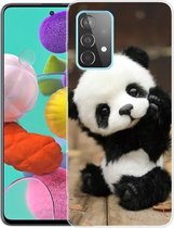 Voor Samsung Galaxy A32 5G schokbestendig geverfd transparant TPU beschermhoes (zeg hallo panda)