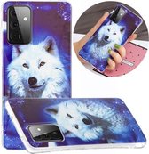 Voor Samsung Galaxy A72 5G Lichtgevende TPU mobiele telefoon beschermhoes (Starry Sky Wolf)