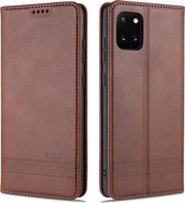Voor Samsung Galaxy Note 10 Lite AZNS Magnetische Kalf Textuur Horizontale Flip Leren Case met Kaartsleuven & Houder & Portemonnee (Donkerbruin)
