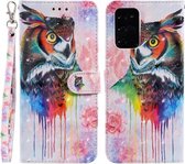 Voor Samsung Galaxy Note20 3D Schilderen Patroon Gekleurde Tekening Horizontale Flip PU Lederen Case met Houder & Kaartsleuven & Portemonnee (Olieverf Uil)